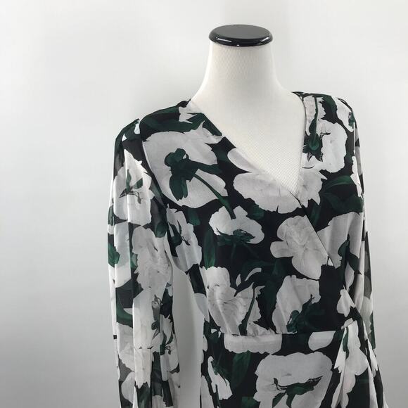 The Kooples Floral Ecru Short Printed Black Dress 2 - Picture 5 of 11